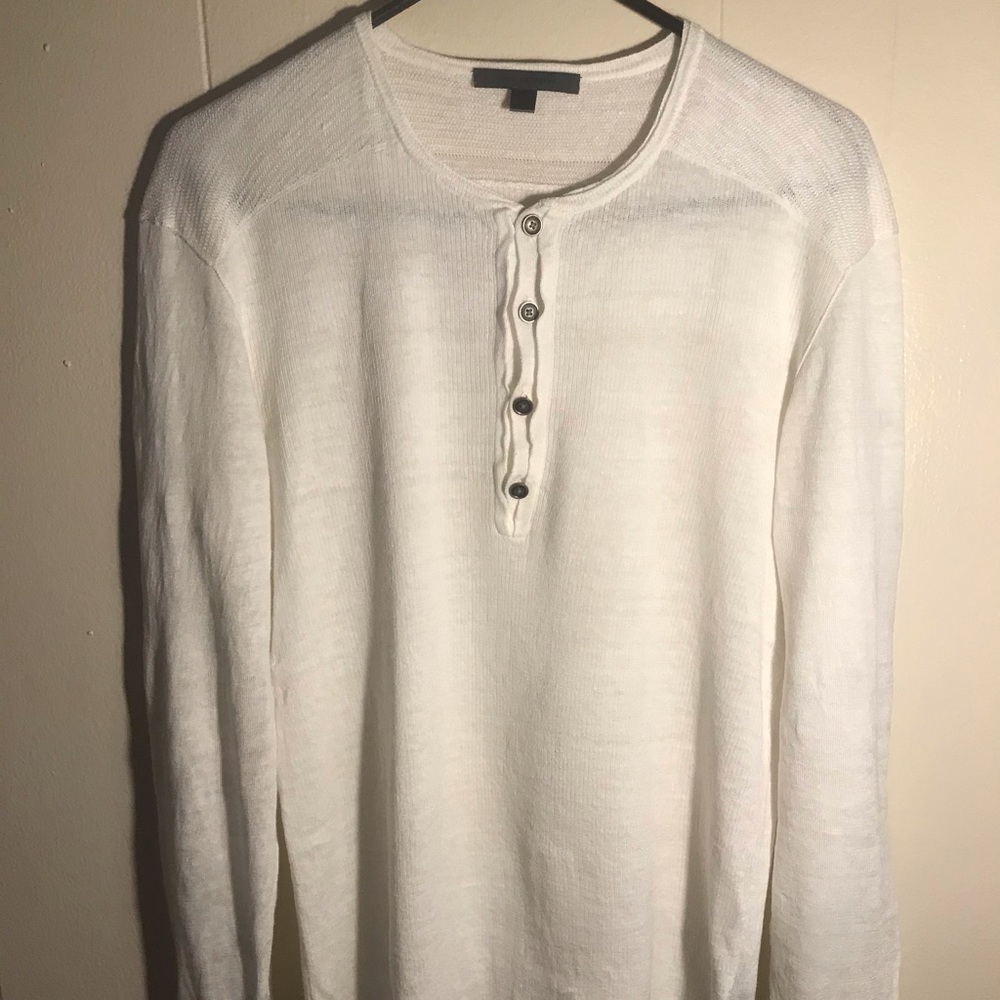 John Varvatos Collection Linen Henley